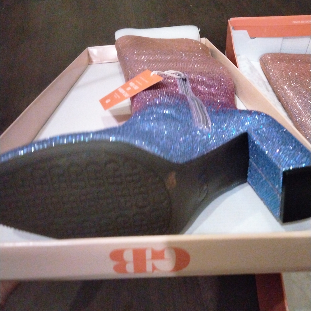 Gianni Bini pink and Blue Over the Knee Boots from the Taylor Swift eras tour - Picture 5 of 12